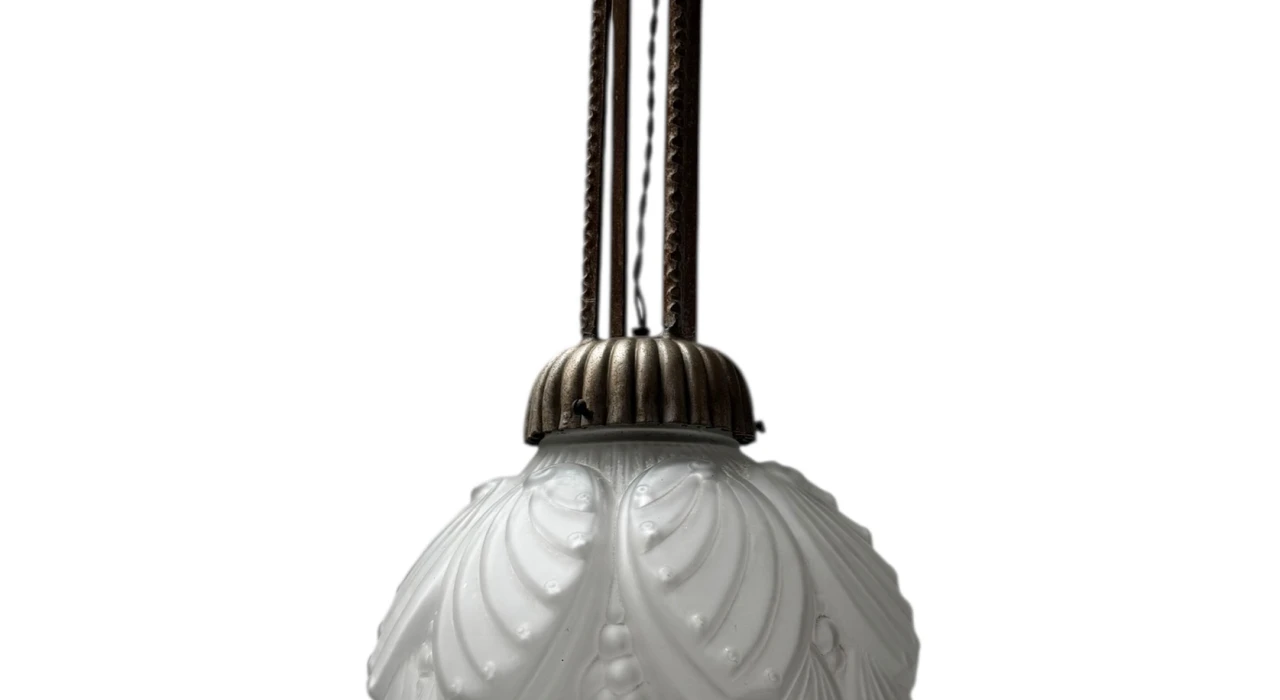 Art Deco Muller Frères Luneville Style Pendant Light, 1930s